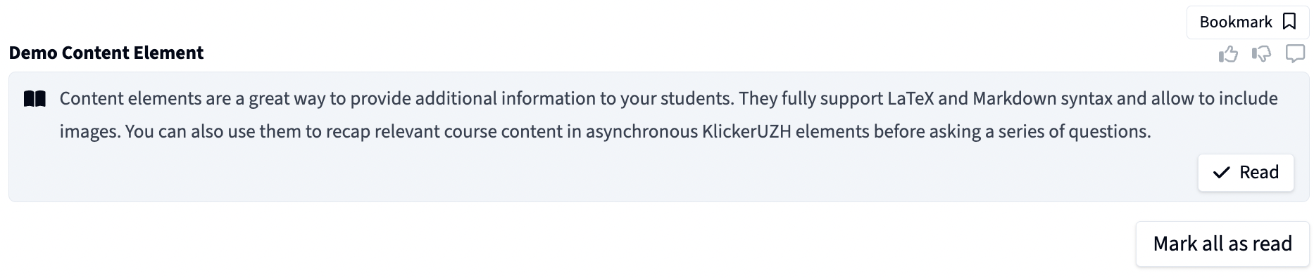 Content Element - Student View