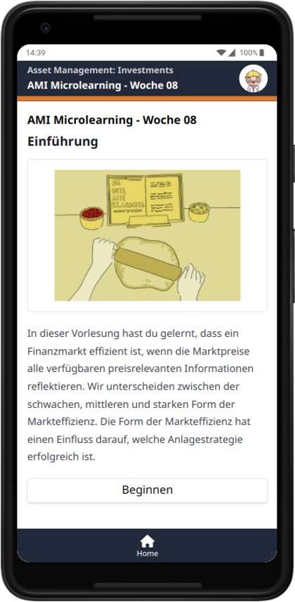 Microlearning in Mobile View